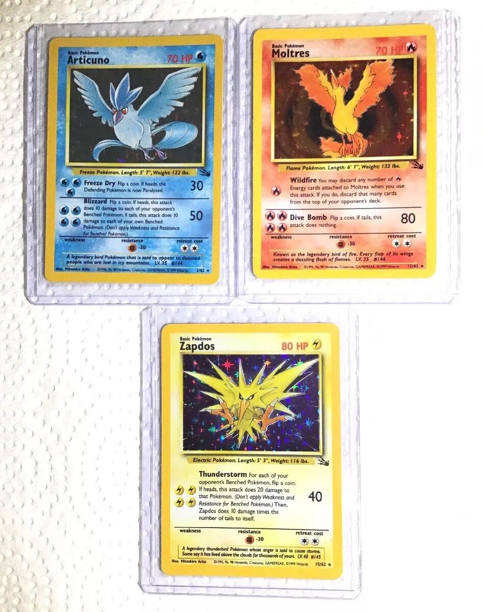 Carta Pokémon Lendário Zapdos Brilho Reverso Original Pt