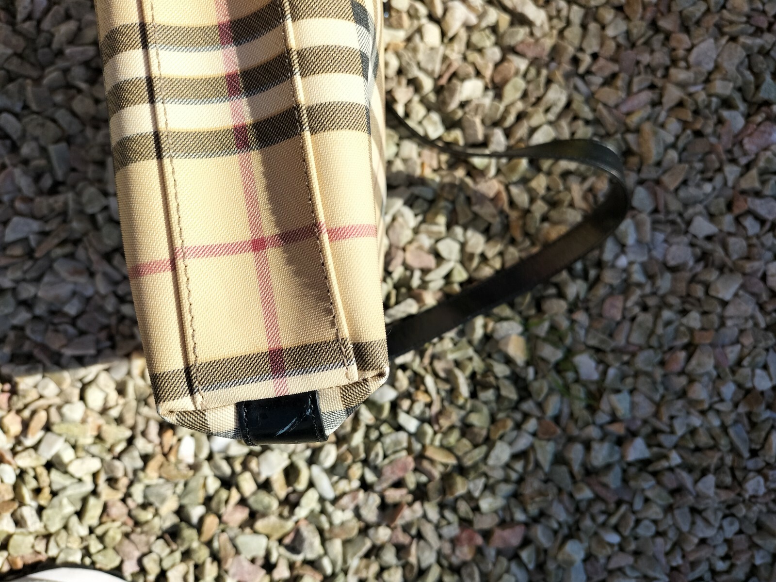 Burberry Haymarket Check And Leather Pouch