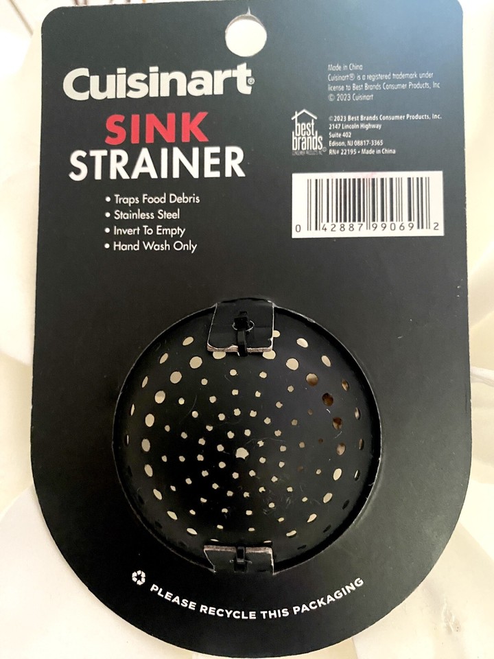 Cuisinart Sink Strainer Stainless Steel Chrome Food Catcher Drain Trap