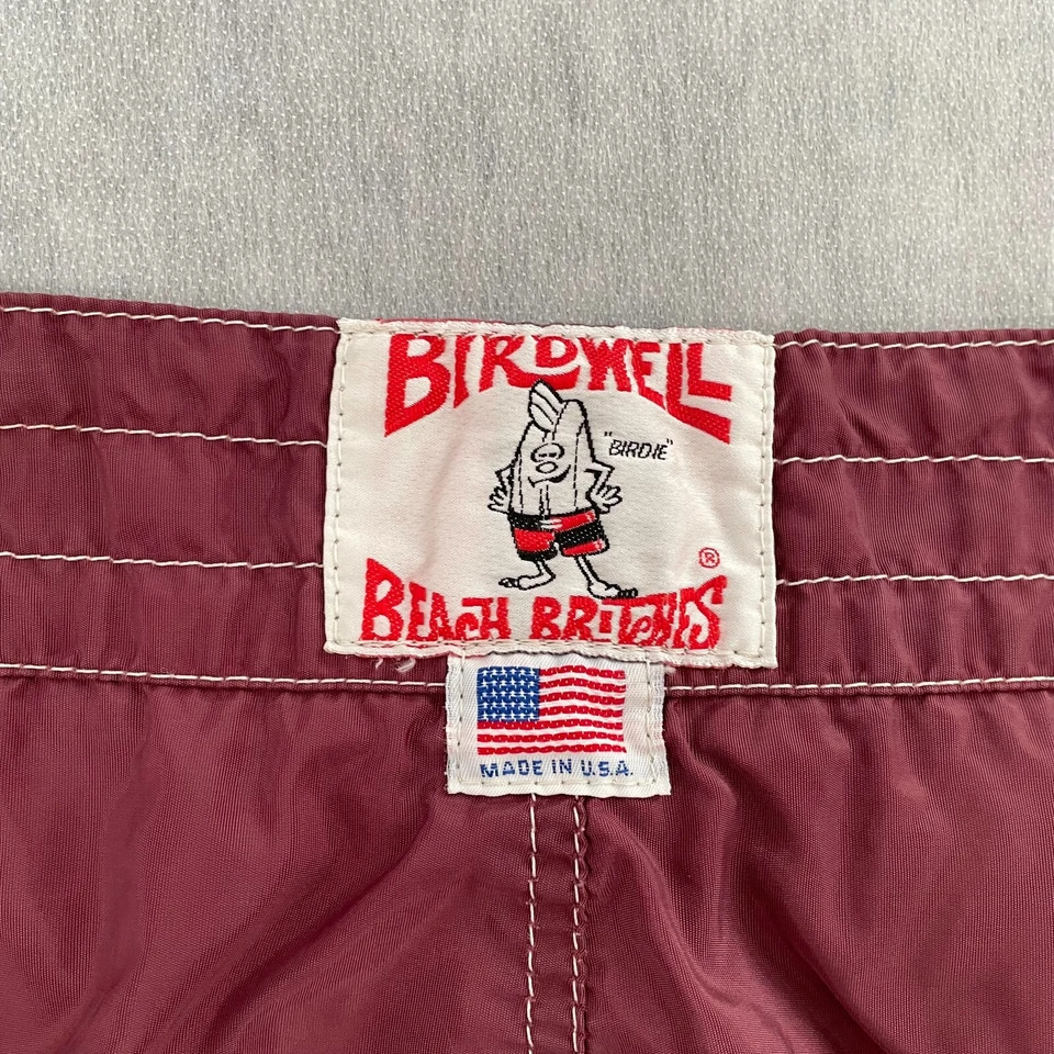 VINTAGE Birdwell Beach Britches Pantalones Cortos Adulto 28 Tabla Roja Bañador EE. UU. Para Hombres Foto 4 de 4