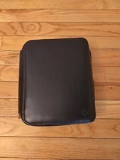 Franklin Covey Black Classic Full Grain Leather Zip Binder