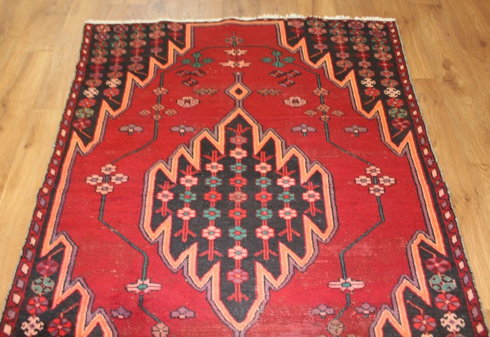 Antique PERSAIN CARPET RUG HAND MADE Oriental Vintage Old Wool Rug 188 X 111 CM - Image 4 of 4