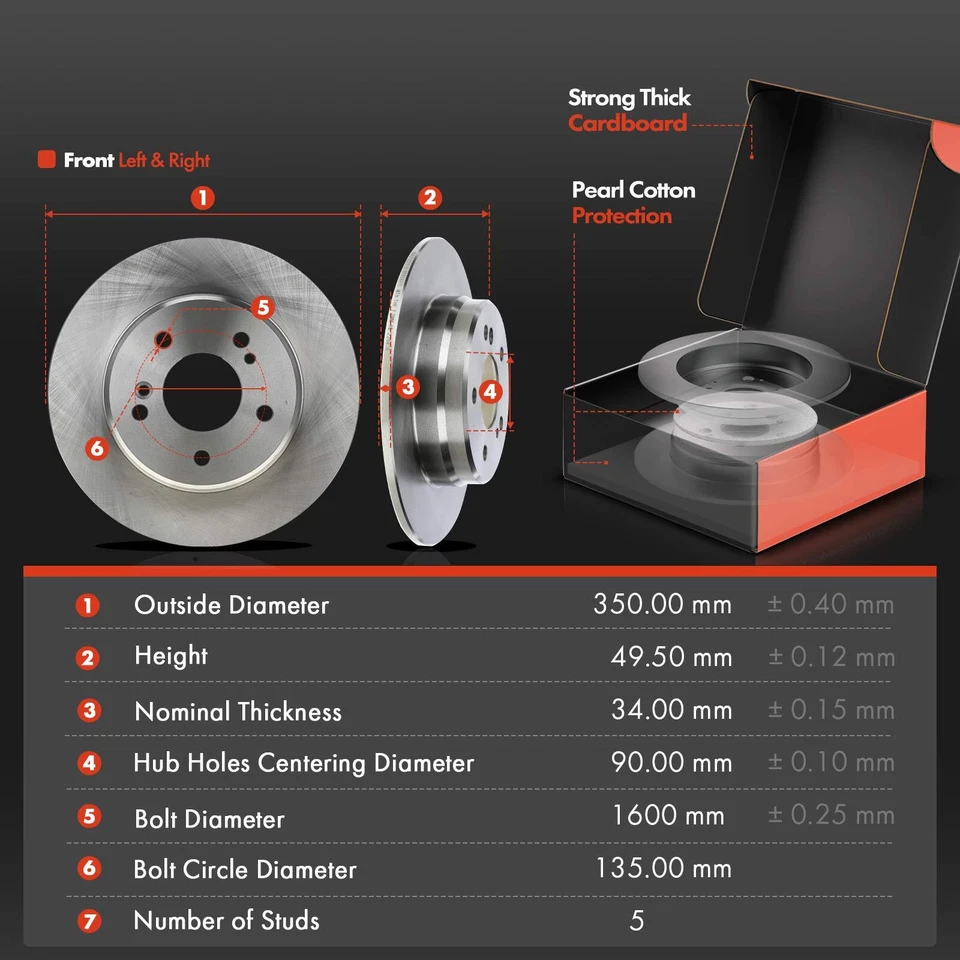 Rotor de freno de disco delantero y trasero y pastilla de freno de cerámica para Mercedes-Benz C230 C240 Foto 2 de 4