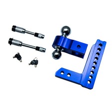 Adjustable Towing Hitch Dual Ball Mount Trailer 2 Receiver 8 Drop 12500 Lb