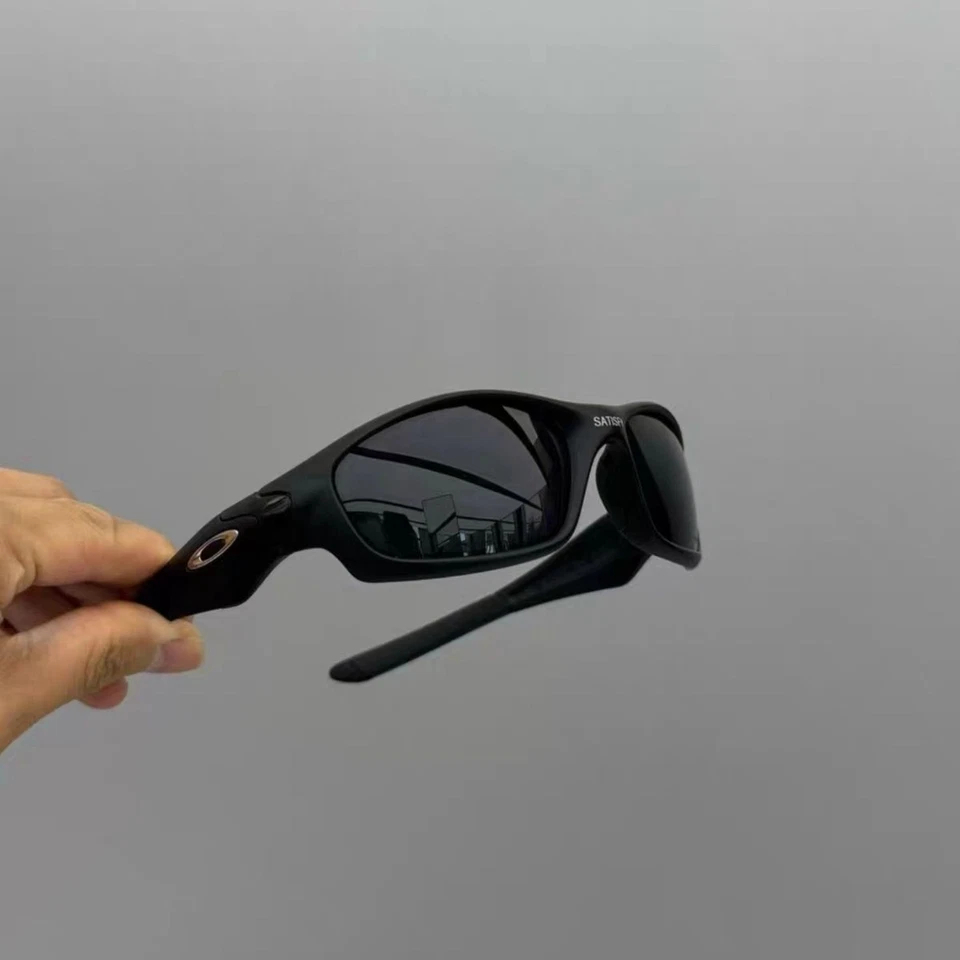 Óculos de sol Oakley jaqueta reta preto fosco/preto lente polarizada novo - Imagem 2 de 4