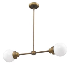 Acclaim Lighting IN21224 Brass Portsmith 2-Light 30"W Linear Chandelier