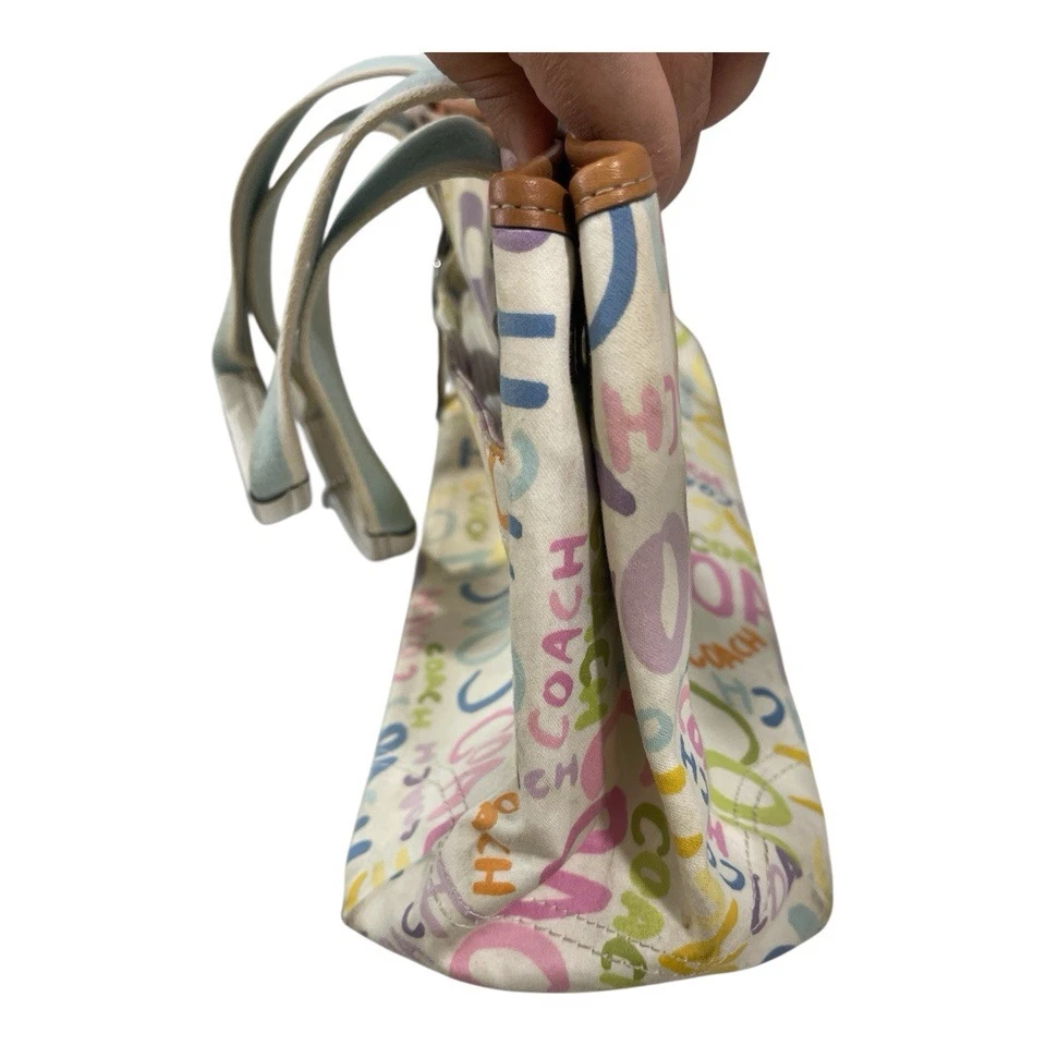 COACH Multi Color DAISY SPELL OUT TOTE Medium Cotton Bag - Image 3 of 4