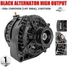 300AMP BLACK ALTERNATOR HIGH OUTPUT FOR CHEVROLET SUBURBAN TAHOE 1500HD 2500HD