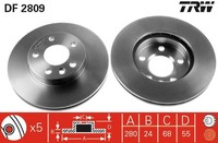 2X TRW Bremsscheibe DF2809 FüR VW Transporter T4 7DB 70J 70B 70C 7DK 70K Bus 70A