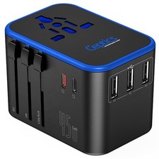 Ceptics UP-11KU Universal Travel Adapter 45W PD QC 3.0 Dual USB-C 3 USB Type I