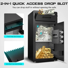 6.5 Cub Large Home Safe Box, Money Safe with Deposit Slot and Backlit Keypad