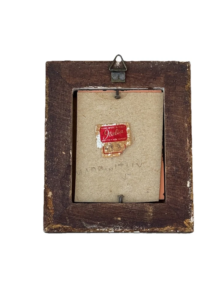 Dollhouse Miniature Furniture Mirror Framed Italy Italia Square 2.5" x 3" - Image 3 of 4