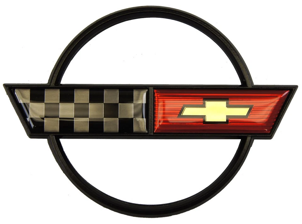 1984-1990 Chevrolet Corvette C4 Emblem Set Front Bumper & Rear Gas Door Kit Meta - Image 3 of 4