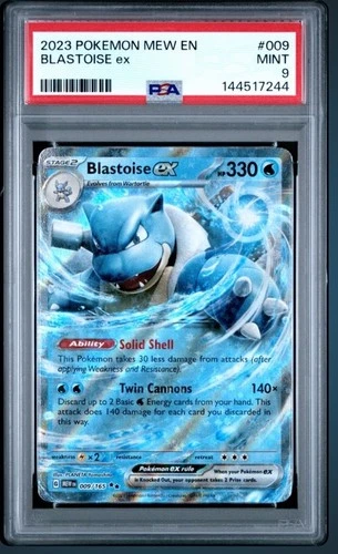 PSA 9 Blastoise EX 009/165 Ultra Rare 151 Pokemon 2023