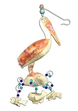 Pelican Sea Bird Seashore Ornament Metal Fair Trade Pilgrim Imports