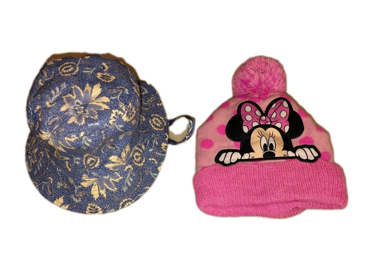 Baby Girl Hat Bundle: Millymook Floral Bucket Hat & Disney Minnie Mouse Beanie