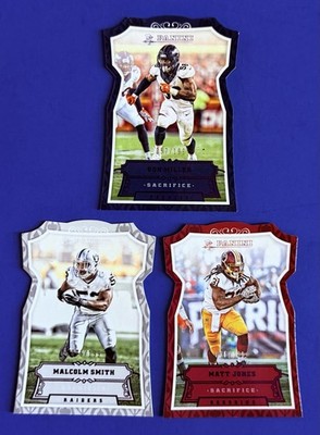 (3) 2016 Panini Von Miller, Malcolm Smith & M. Jones Die-cut Purple Cards #d/199