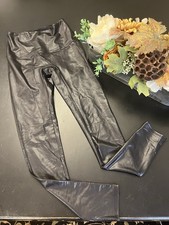 Jane And Bleecker Black Faux Leather Looking Shiny Stretch Ankle Leggings Sz M