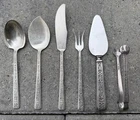 Vtg Chased Classic by Rogers Lunt Bowlen Sterling Silver Serving Utensils Set￼
