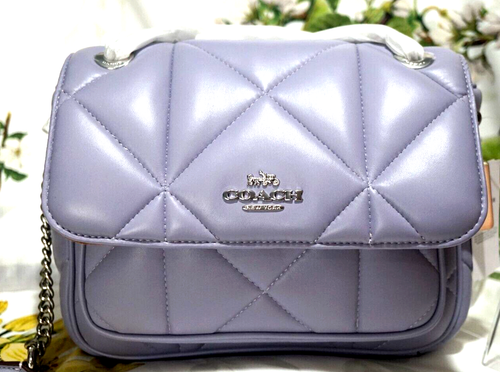 NWT COACH Klare Quilted Shoulder Crossbody Bag CJ611 In ICE MIST Leather Silver - Picture 2 of 15