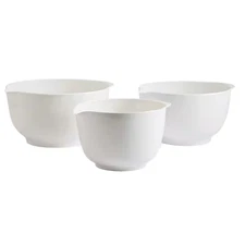 2, 3 and 4 L Melamine Mixing Bowl Set in White (Set of 3)