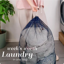 Mesh XL Laundry Bag - Large 24" x 36" - Durable, Machine Washable with Secure...
