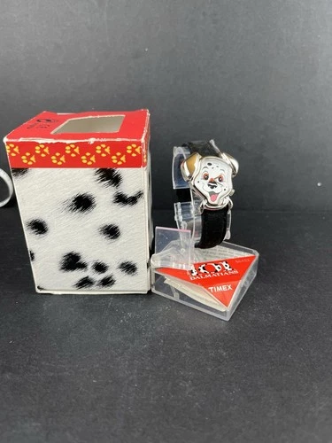 Vintage Disney Timex 101 Dalmatians Quartz Watch Puppy Face