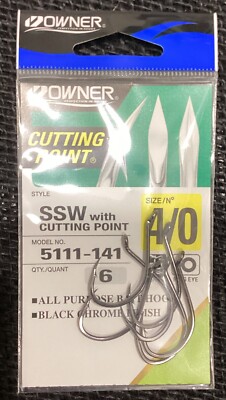 Owner SSW With Cutting Point Hook Size 4/0-5111-141 New