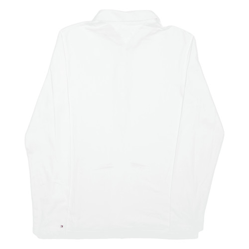 TOMMY HILFIGER Womens Polo Shirt White Long Sleeve L - Picture 3 of 6