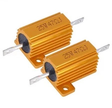 25W Watt High Power Gold Aluminum shell Wirewound Metal Resistor 0.01-5000Ω 1 PC