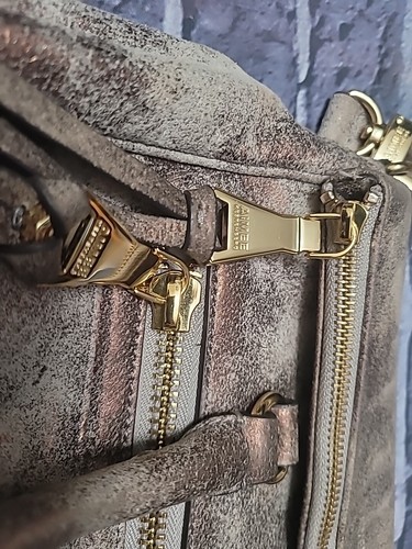 Aimee Kestenberg Sojo Leather Distressed Satchel Shoulder Bag, Gunmetal Metallic - Picture 2 of 2