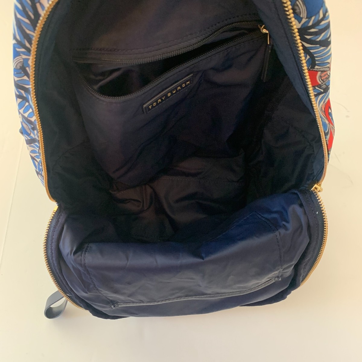 Tory Burch Backpack Tilda Printed Blue Something Wild