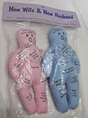 New Wife & New Husband VooDoo Dolls-Fun Gag Gift Brides/Newlyweds (s)