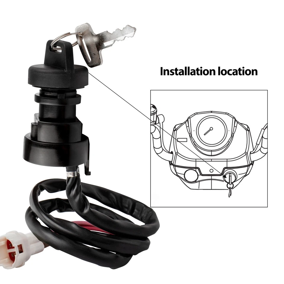 Interruptor de llave de encendido Yamaha Grizzly 350 YFM350 automático YFM350G YFM350FG 4x4 nuevo Foto 4 de 4