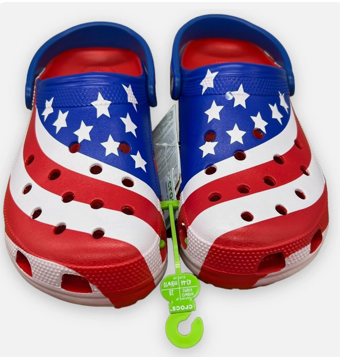 Crocs American Flag Clogs Mens 10 Womens 12 Red White Blue Team USA Patriotic