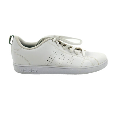 Big Kids 7 (Mens 7) Adidas Advantage Clean Sneakers White Green Lace Up AW4884
