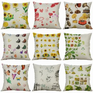 18-034-Pillow-Case-Print-Home-Blossom-Cushion-Cover-Cotton-Linen-Butterfly-Decor