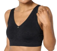 Breezies~Floral Jacquard Wirefree T-Shirt Bra~42B~Black~A648378~Foam Cups 9823