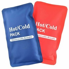 2 / Twin Pack Hot & Cold Gel Reusable for Pain Relief Gel Pad Red and Blue Color