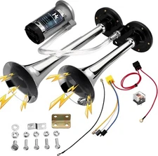 Kit de Claxon de Doble Trompeta Super Fuerte 150Db con Compresor para Vehiculos