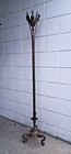 Antique  Cast Iron Torchiere Floor Lamp Crest Chicago 4 Art Glass Shade Steuben