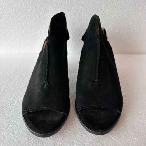 Frye Courtney Veloursleder-Pantolette mit Fersenriemen und Absatz Damen 10B schwarz 3,5"-Absatz - Bild 3 von 13
