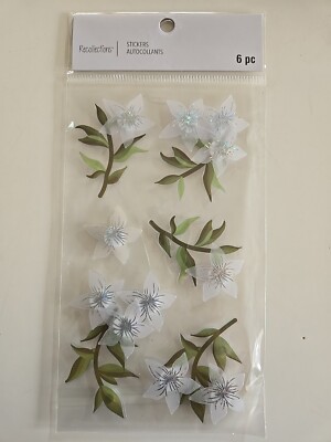 Recollections SILVER FLOWERS Scrapbooking Stickers 