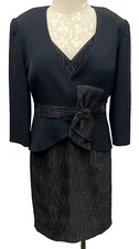 Vintage Daymor Couture 2 Piece Crepe Dress w/ Matching Jacket Women's 8