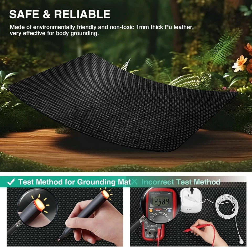Alfombrilla de puesta a tierra para cama Almohadilla de puesta a tierra para dormir Colchones de puesta a tierra de cuero Foto 4 de 4