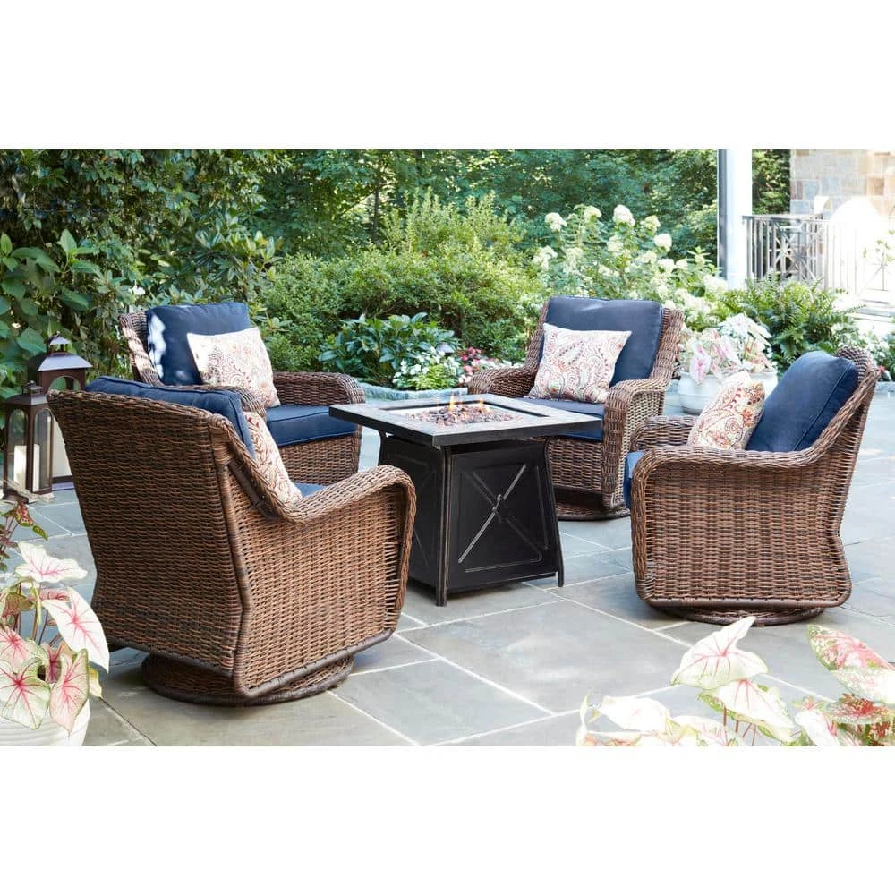 Hampton Bay Gas Fire Pit Table Crossridge 50000 BTU Propane