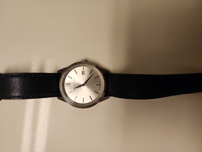Larsson Jennings watch Men Lugano Silver dial and blue leather