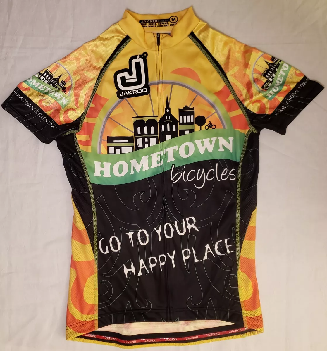 NWT Jakroo Cycling Jersey Awesome Spell Out Logos Graphics Medium