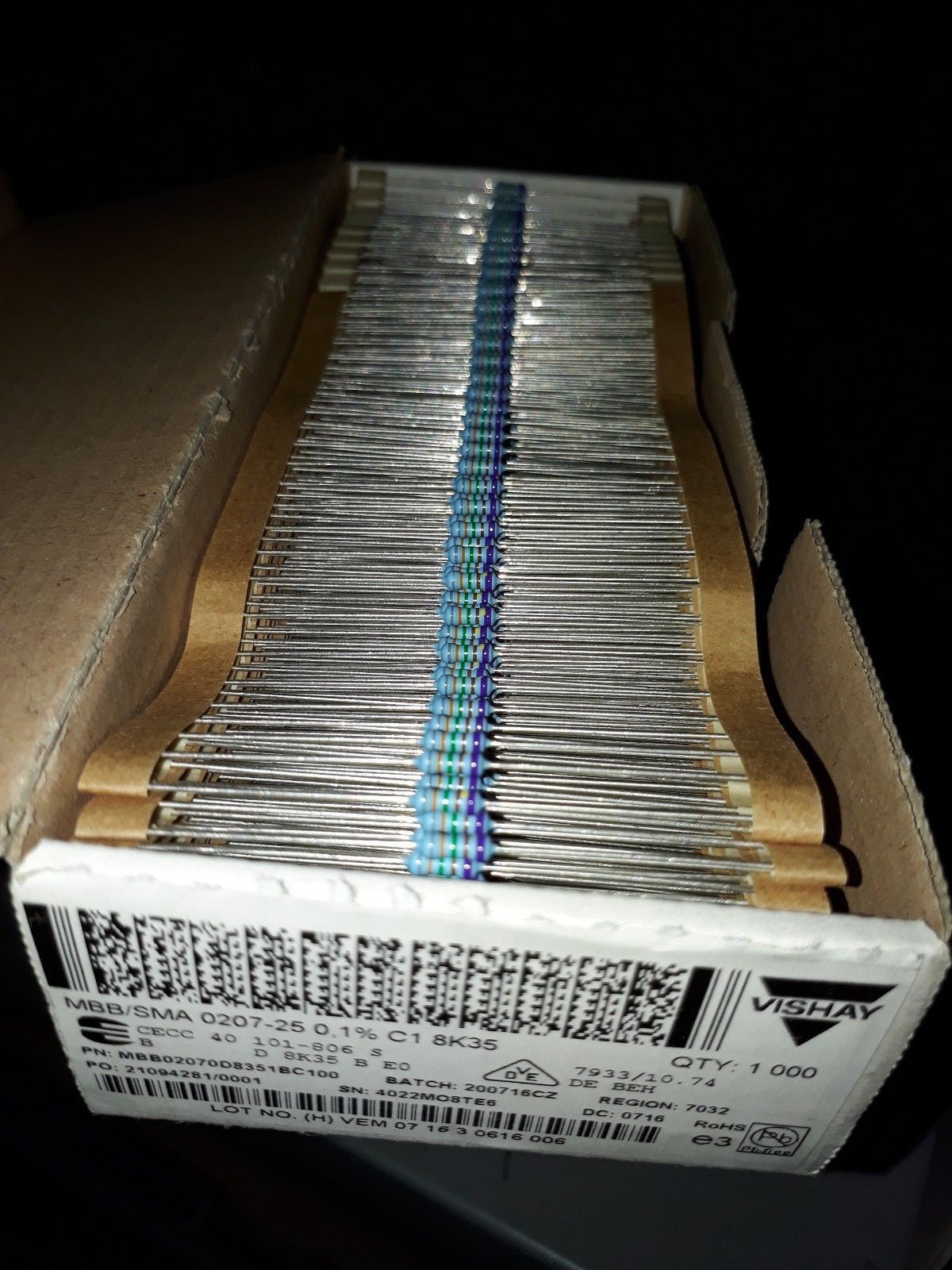 10 Résistances Couche Métal 20K 0,6W 1% 50ppm Vishay Draloric MK2 - Foto 8