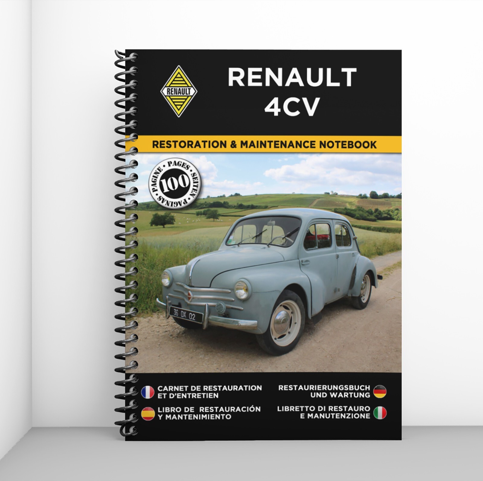 Renault 4CV carnet de bord pour passionné d'auto ancienne et suivi mécanique à l'atelier
